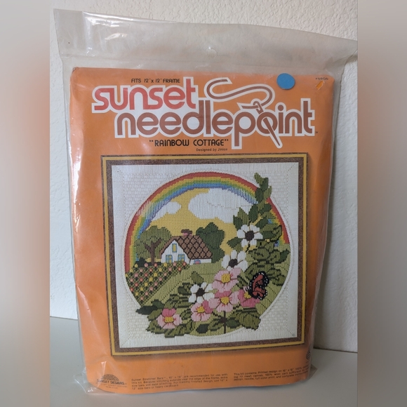 Rainbow Cottage Needlepoint Kit - Sunset Designs - Picture 1 of 2